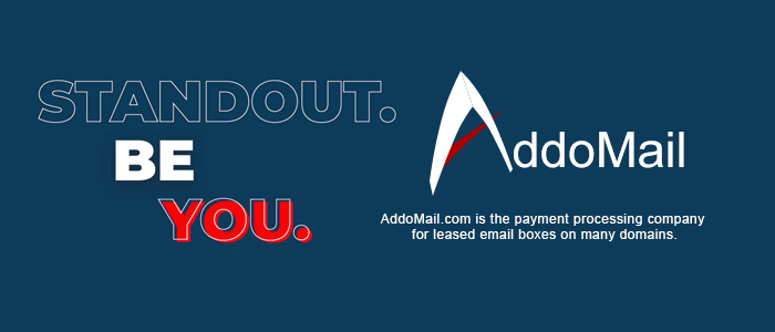 Addomail - Banner - Standout. Be YOU. Unique Email for Unique People.